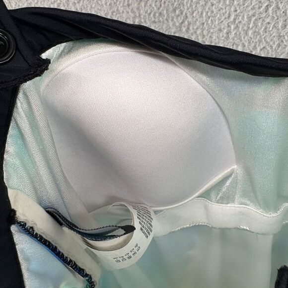 Maxine of Hollywood Floral One-Piece Swimsuit Size 8 Blue Black White Retro - Picture 7 of 12